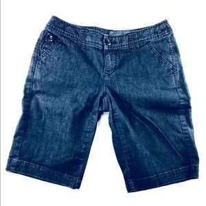 Dark Wash Denim Walking Trouser Jean Shorts